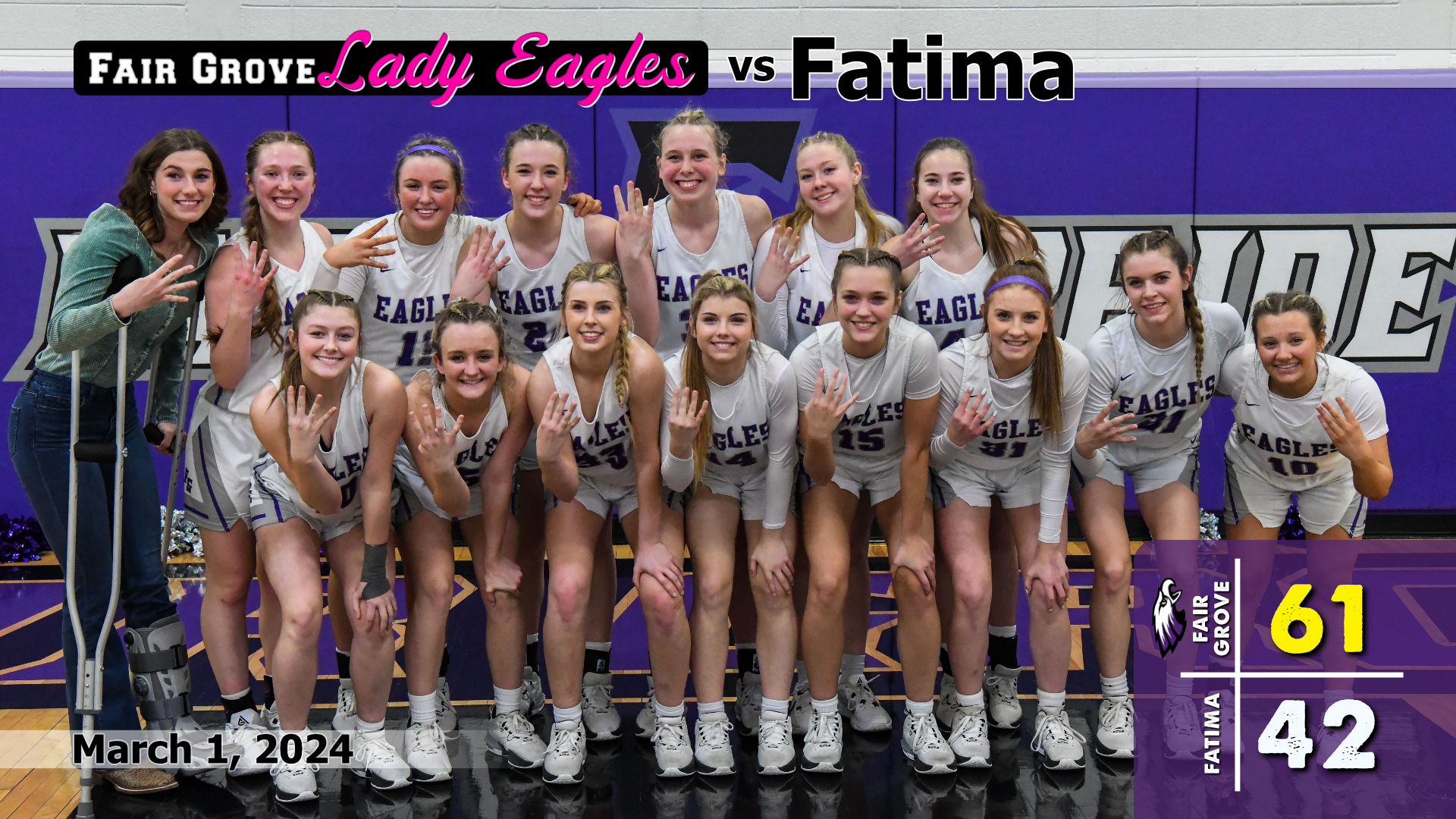 Fair Grove Lady Eagles Heading to the Final Four after Defeating Fatima 61-42
